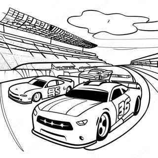 Tor Wyscigowy Nascar Z Samochodami Kolorowanka 41823-9146