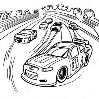 Tor Wyscigowy Nascar Z Samochodami Kolorowanka 41823-9147