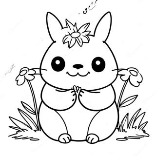 Totoro Trzymajacy Kwiaty Kolorowanka 43815 9589