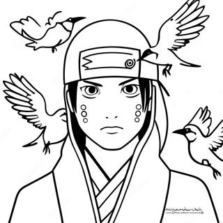 Kolorowanka Itachi Uchiha Z Krukami 44174 9665