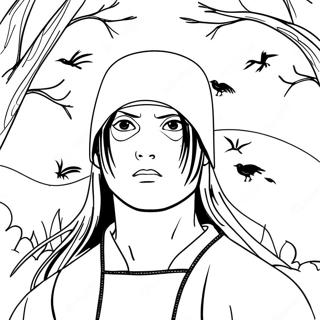 Kolorowanka Itachi Uchiha Z Krukami 44174 9668