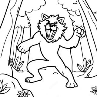 Bawiacy Sie Wilkolak Tanczacy W Lesie Kolorowanka 44976-9845