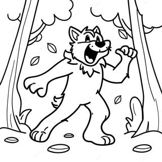 Bawiacy Sie Wilkolak Tanczacy W Lesie Kolorowanka 44976-9848