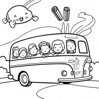 Kolorowanka Z Wycieczki Magicznego Autobusu 49692-10874