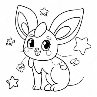 Uroczy Sylveon Z Blyszczacymi Gwiazdami Na Kolorowance 50722-11090