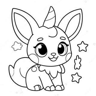 Uroczy Sylveon Z Blyszczacymi Gwiazdami Na Kolorowance 50722-11092