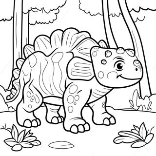 Kolorowanka Z Realistycznym Ankilozaurem W Lesie 55256 12104