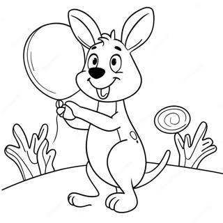 Kolorowanka Z Kangurem Trzymajacym Balon 56009 12265