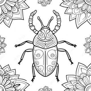 Kolorowanka Z Majestatycznym Rogatym Chrzaszczem 56743 12428