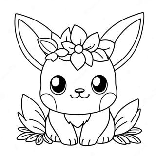 Kolorowanka Eevee Z Kwiatowa Korona 58828-12888