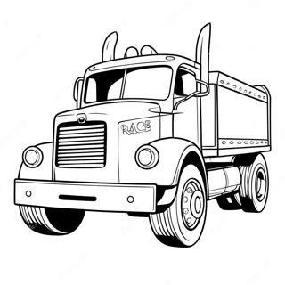 Strona Do Kolorowania Z Szybkim Wyscigowym Ciezarowka 59684 13080