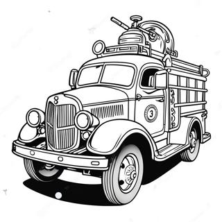 Strona Do Kolorowania Z Zabytkowa Strazacka Ciezarowka 59686 13087