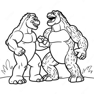 Kolorowanka Godzilla Vs King Kong 5992-138