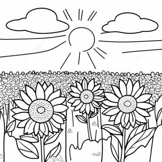 Kolorowanka Z Polem Slonecznikow 60140 13179