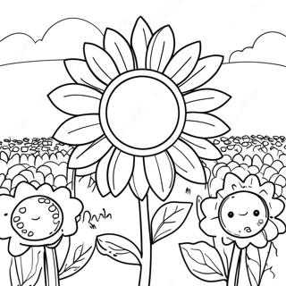 Kolorowanka Z Polem Slonecznikow 60140 13180