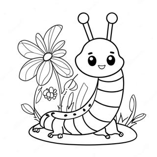 Kolorowa Gasienica Z Kwiatami Kolorowanka 61141 13439