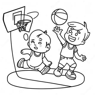 Kolorowanka Radosne Dzieci Grajace W Koszykowke 6175 571