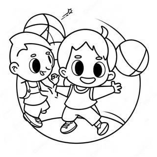 Kolorowanka Radosne Dzieci Grajace W Koszykowke 6175 572