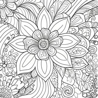 Fantazyjna Kolorowanka Kwiatu W Stylu Zentangle 61957-13650