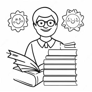 Inspirujacy Nauczyciel Z Ksiazkami Kolorowanka 62057 13676