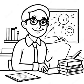 Szczesliwy Nauczyciel Przy Biurku Kolorowanka 62058-13680