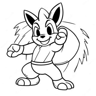 Lucario W Pozycji Walki Strona Do Kolorowania 62789-13868