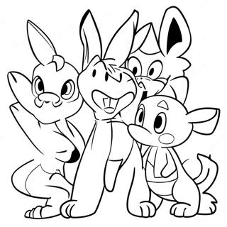 Lucario I Przyjaciele Strona Do Kolorowania 62792-13877