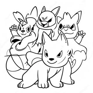 Lucario I Przyjaciele Strona Do Kolorowania 62792-13879