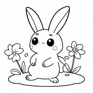 Kolorowanka Z Urokliwym Mimikyu Z Kwiatami 64061-14210