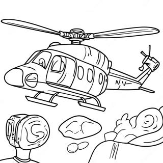 Kolorowanka Helikoptera Z Call Of Duty W Akcji 64251-14254