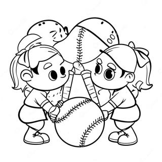 Urocza Kolorowanka Z Druzyna Softballa 66998-14662