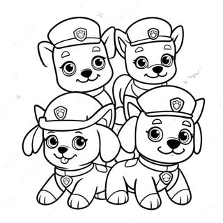 Kolorowanka Z Szczeniakami Paw Patrol W Czapkach Mikolaja 67251-14711