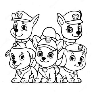 Kolorowanka Z Szczeniakami Paw Patrol W Czapkach Mikolaja 67251-14712