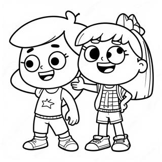 Strona Do Kolorowania Z Rodzenstwem Glosnego Domu 71959-15823