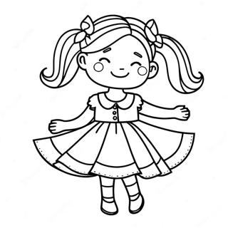 Zabawna Dziewczyna W Sukience Kolorowanka 72086-15923