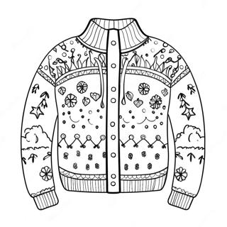 Strona Do Kolorowania Przytulnego Zimowego Swetra 72239-16038