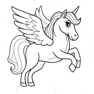 Kolorowanka O Eleganckim Pegazie Przy Zachodzie Slonca 74114-17497