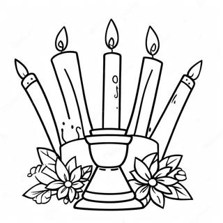 Kolorowanka Festywnych Swiec Kwanzaa 74623 17892