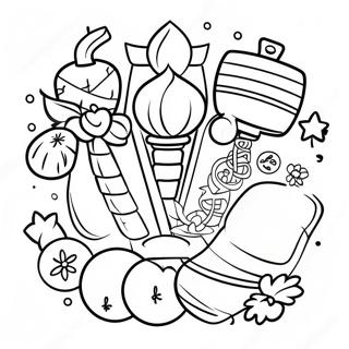 Kolorowanka Kolorowych Symboli Kwanzaa 74624 17893