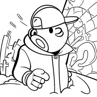 Kolorowanka Graffiti Art Hip Hop 74778-18016