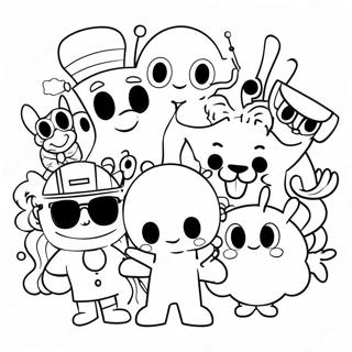 Kolorowanka Z Kolorowymi Postaciami Z Kreskowek Lat 80 74958-18153