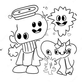 Kolorowanka Z Kolorowymi Postaciami Z Kreskowek Lat 80 74958-18156