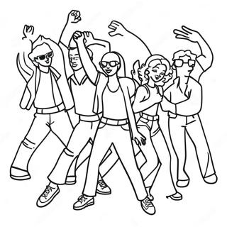 Kolorowanka Z Funky Impreza Taneczna Lat 80 74960-18161