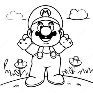 Kolorowanka Mario Wonder W Scenerii Krolestwa Grzybow 75345 18461