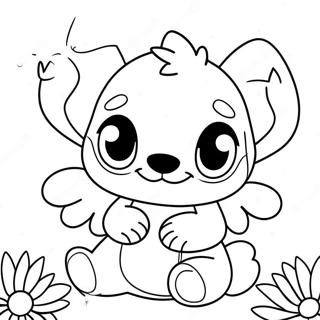 Urokliwa Kolorowanka Z Szyciem I Aniolkiem Z Kwiatami 76015-18977