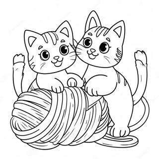 Kolorowanka Kocieta Bawiace Sie Wloczka 76884 19662