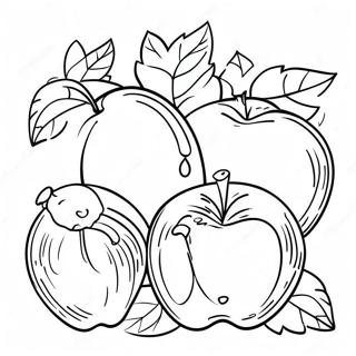 Kolorowanka Z Slodkimi Jablkami I Miodem Na Rosh Hashanah 77653 20232