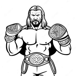 Dynamiczny Triple H Trzymajacy Dwa Pasy Kolorowanka 77759 20318