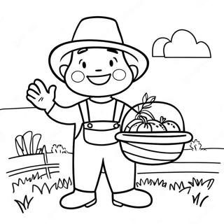 Szczesliwy Rolnik Z Koszem Zniwnym Kolorowanka 78430 20840