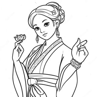 Elegancka Poza Shinobu Strona Do Kolorowania 78742 21083